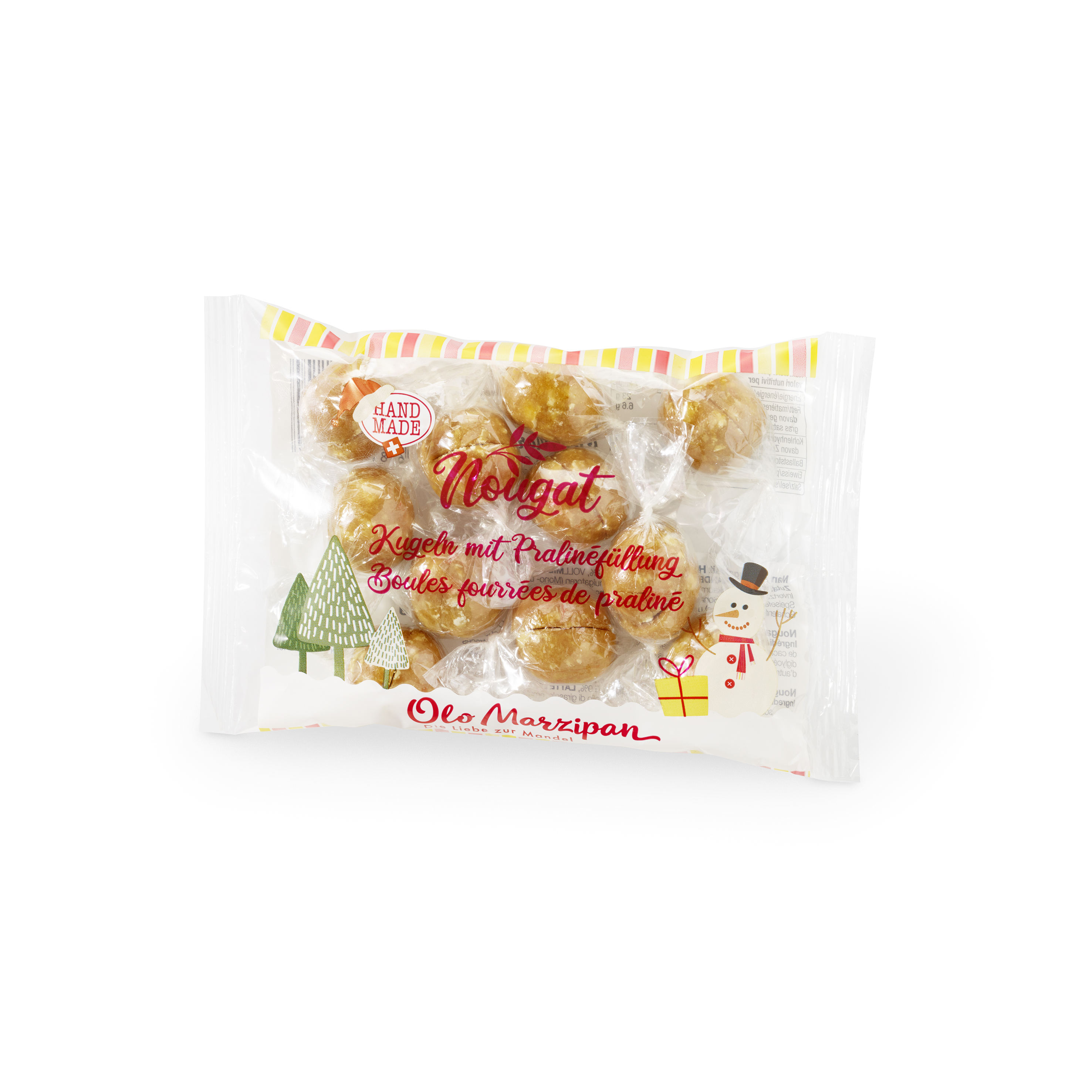 Mandel Nougat Kugeln gefüllt mit Pralinefüllung 155g
