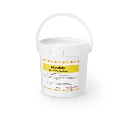 Mandeln geröstet, gesalzen 600g, wiederverschliessbare Dose