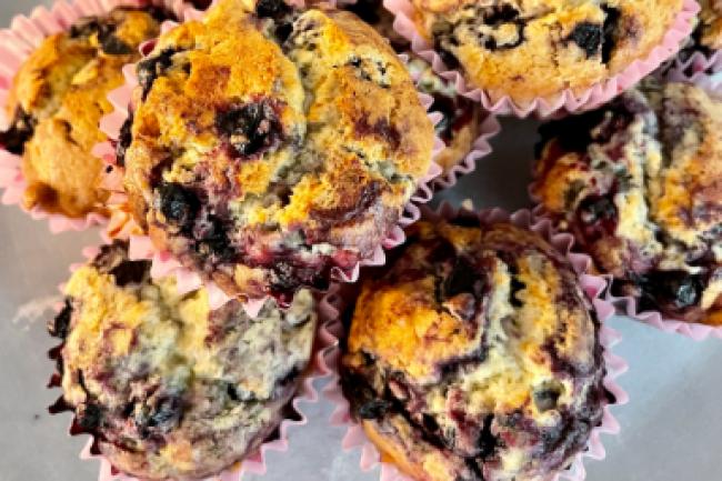 Marzipan-Blaubeer-Muffins Rezept